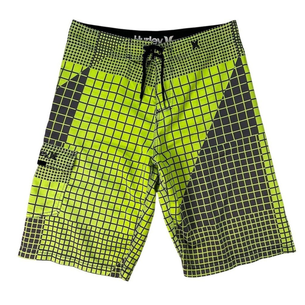 Hurley Boys Geometric Board Shorts Yellow Size 18 Swim Trunks